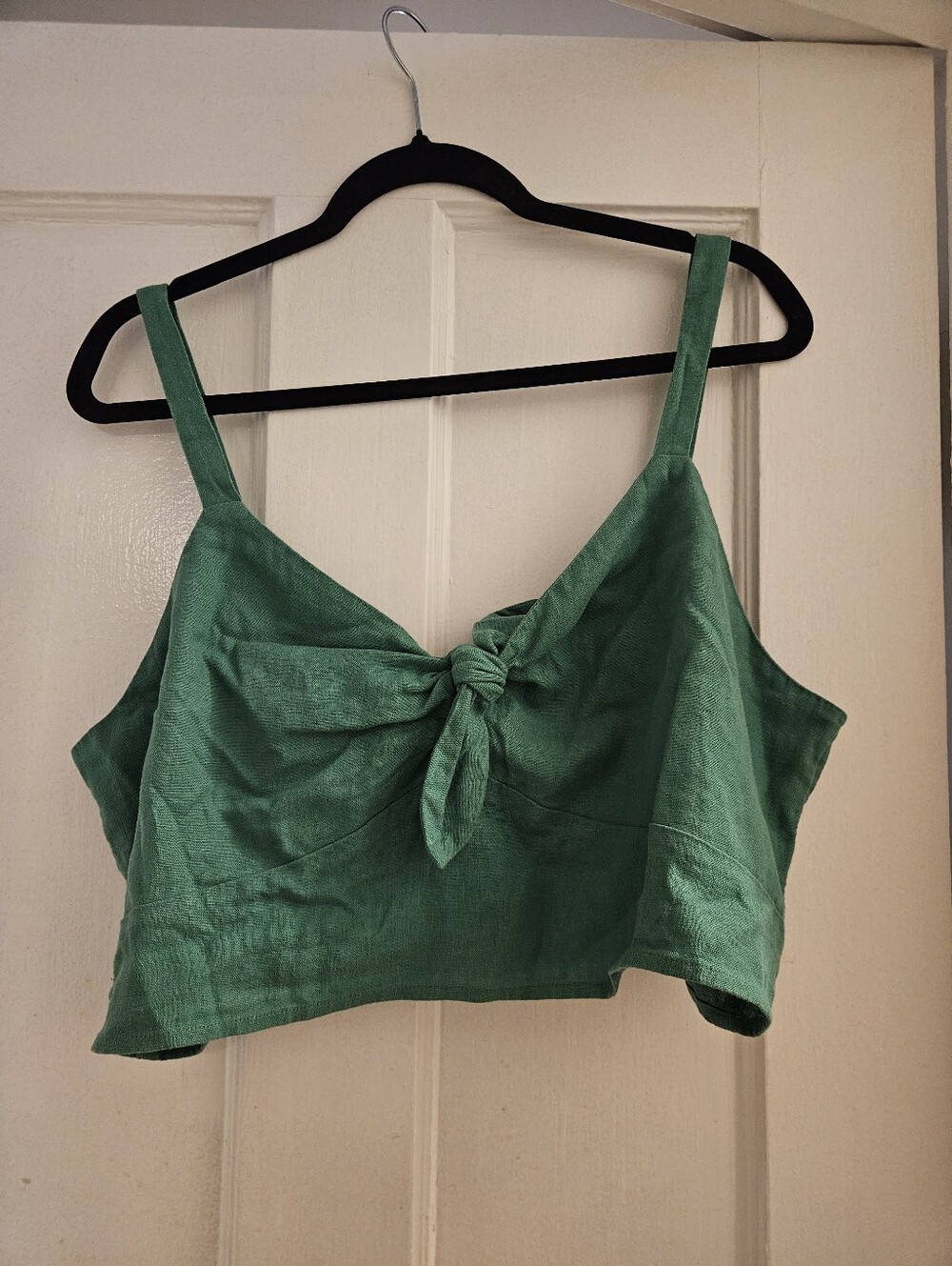 Universal Thread Green Tie-Front Crop Top Cotton